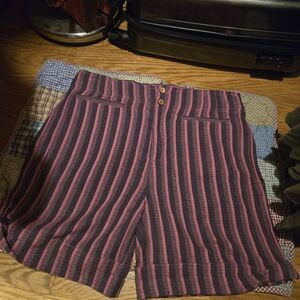 Soft Surroundings Navy and Pink Striped Bermudas